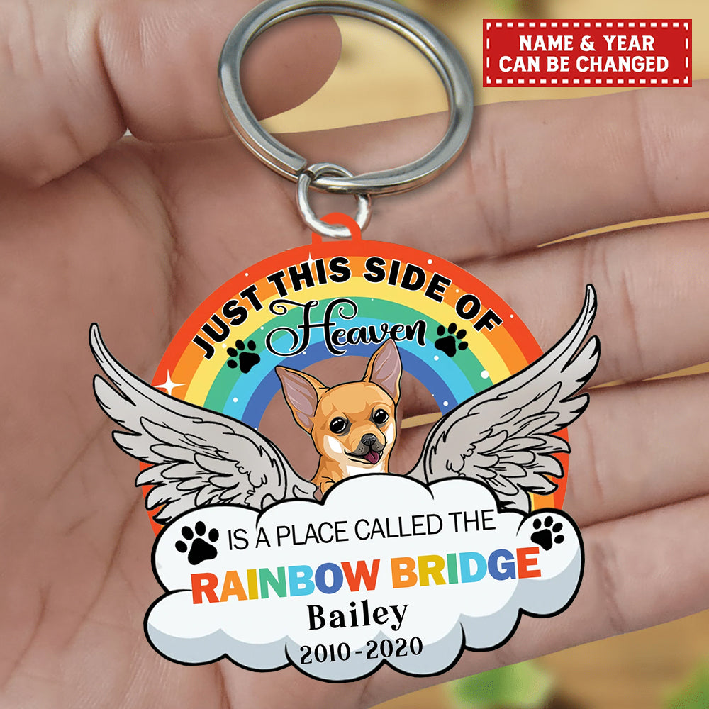 Just This Side Of Heaven Personalized Keychain