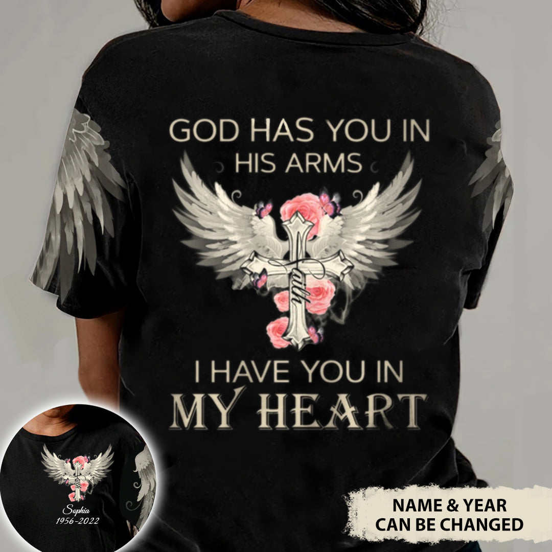 God Has You In His Arms Personalized T-shirt