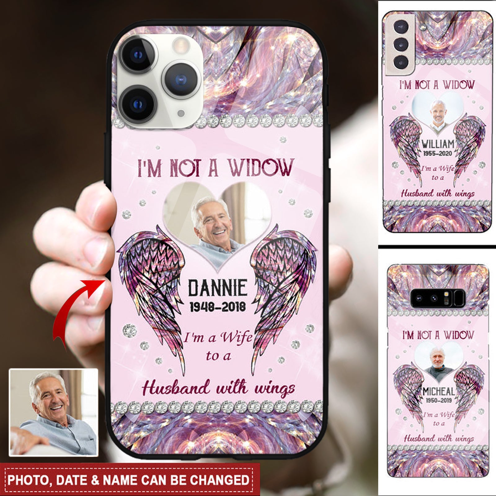 In memory of Husband In Heaven Memorial Gift Personalized Phone Case