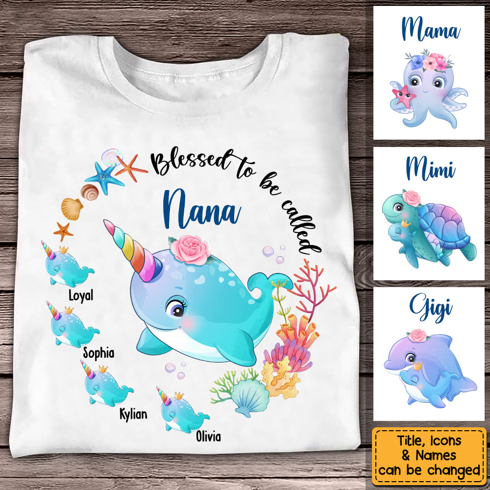 Blessed To Be Called Grandma Sea Animals Shirt