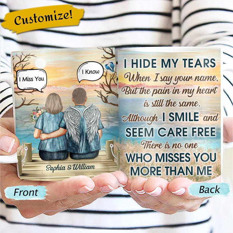 I Hide My Tears When I Say Your Name Couple - Memorial Gift - Personalized Mug