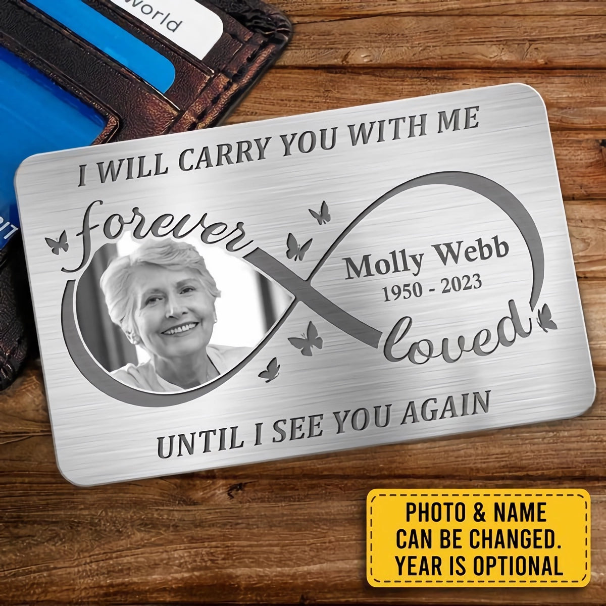 Custom Photo Always On My Mind Forever In My Heart - Memorial Personalized Wallet Card