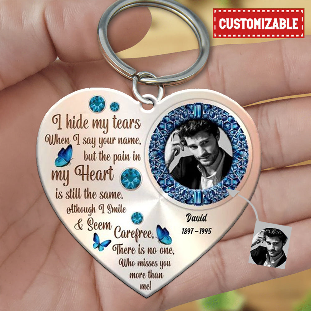 Memorial Gift - I Hide My Tears - Personalized Keychain