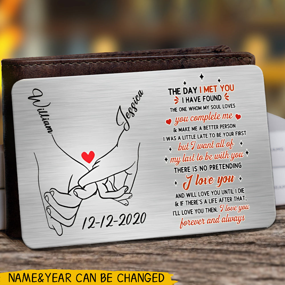 Custom Personalized Couple Wallet Aluminum Card - The Day I Met You ...