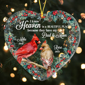 Heaven Is A Beautiful Place Heart Acrylic Ornament