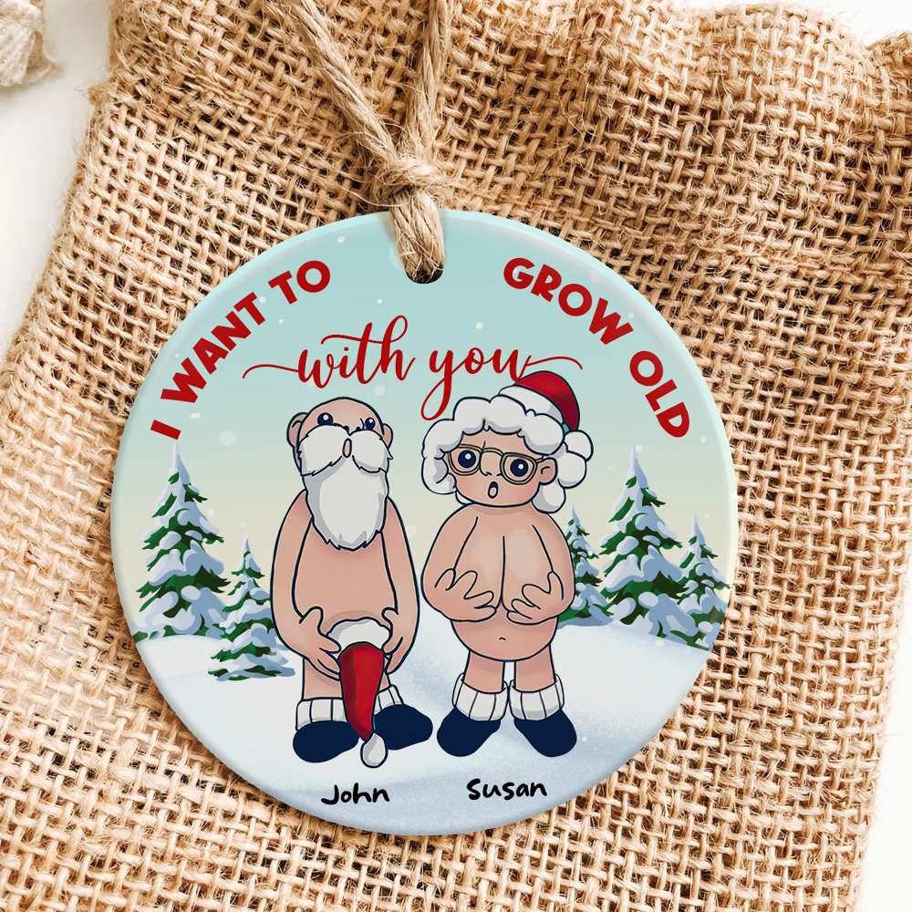 You Make My Heart Grow, Couple Gift, Personalized Ceramic Ornament