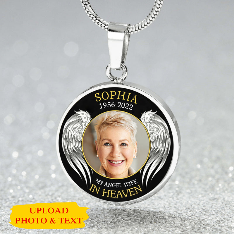 Personalized Round Necklace My Angel In Heaven