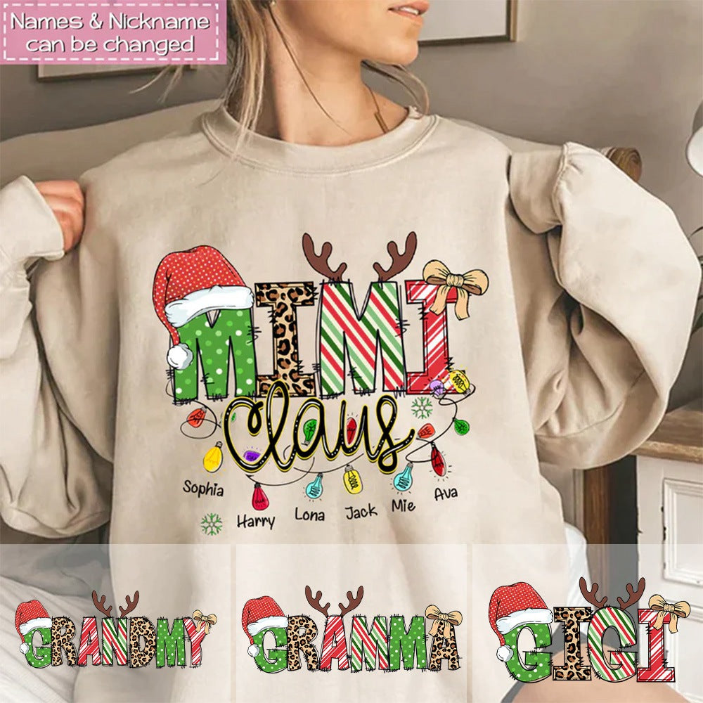 Personalized Christmas Sweatshirt For Grandma/Mom - Customize Kids