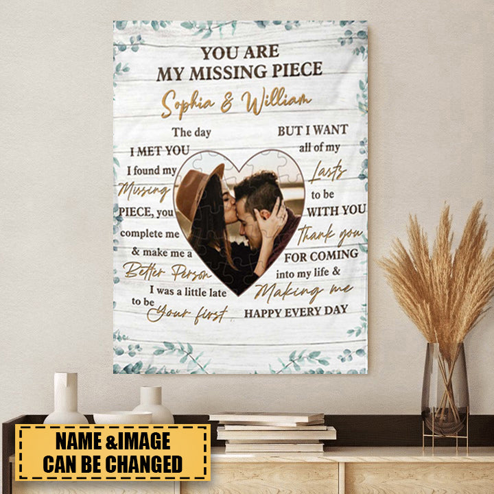 You Are My Missing Piece Couple Gift Personalized Poster - Woohops