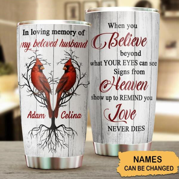 In Loving Memory Of My Beloved Husband Personalized Tumbler