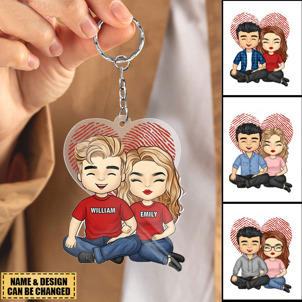 I'm Thankful To Have You In My Life - Couple Personalized Keychain