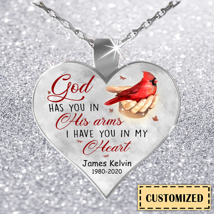 God Has You In His Arms Personalized Necklace