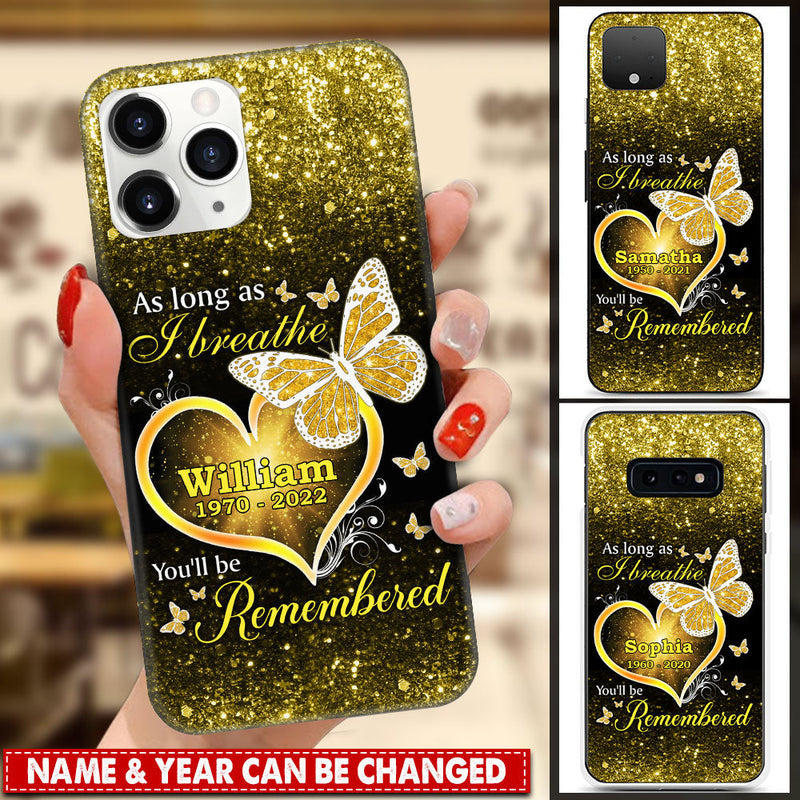 Personalized As Long As I Breathe  Memorial Phone case