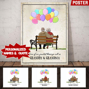 Some Of Our Greatest Blessings Call Us,For Old Couple- Personalized Poster