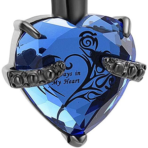 constantlife Crystal Heart Shape Cremation Jewelry Memorial Urn Necklace