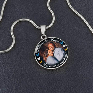 Guardian Angel Circle Memorial Personalized Necklace