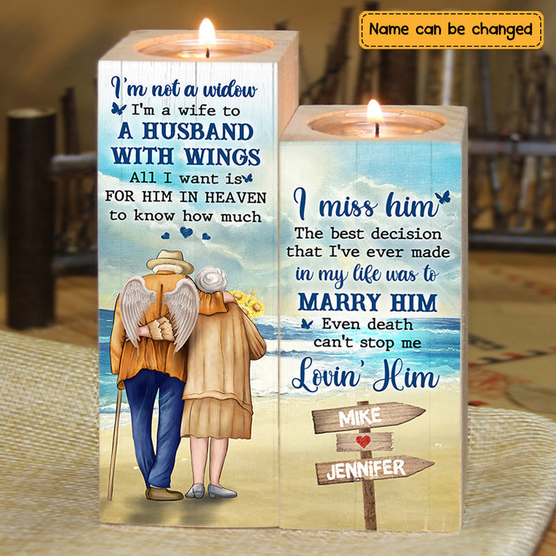 The Best Decision That I've Ever Made In My Life Was To Marry My Husband - Gift For Couples, Personalized Candle Holder