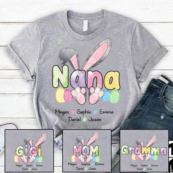 Grandma Bunny With Grandkids, Easter Day, Eggs Bunny TH T-Shirt