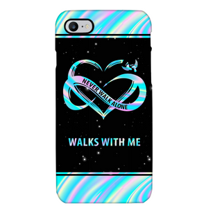 Personalized Never Walk Alone My Love Walks With Me Memorial Glass Phone case