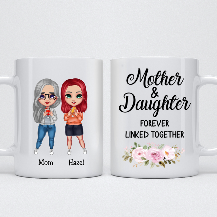 Mother & Daughters Forever Linked Together Mug - Personalized