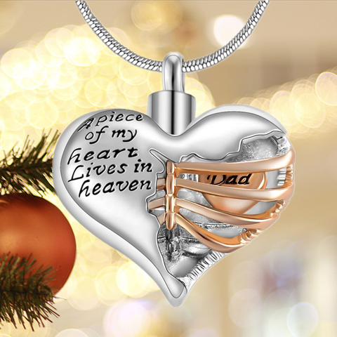 Amazon.com: Sanshao Angel Wing Jewelry Necklace for Dad Daughter Heart  Memorial Keepsake Pendant (F, F) : Clothing, Shoes & Jewelry